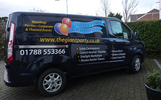 Giant Party and Balloons delivery van