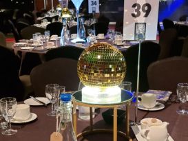 gold mirrorball centrepieces telford2