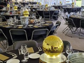 gold mirrorballs centrepieces3